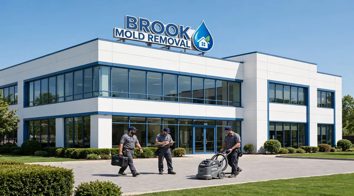Brook Mold Removal branded office building with company signage